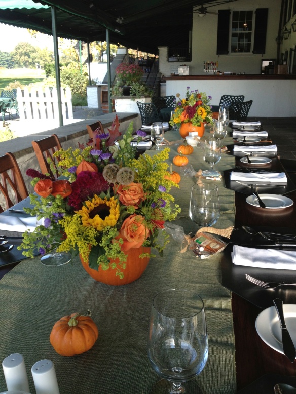 Pumpkin Containers for Fall Luncheon
